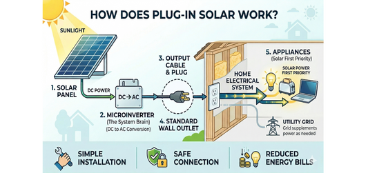 How does plug-in solar work infographic