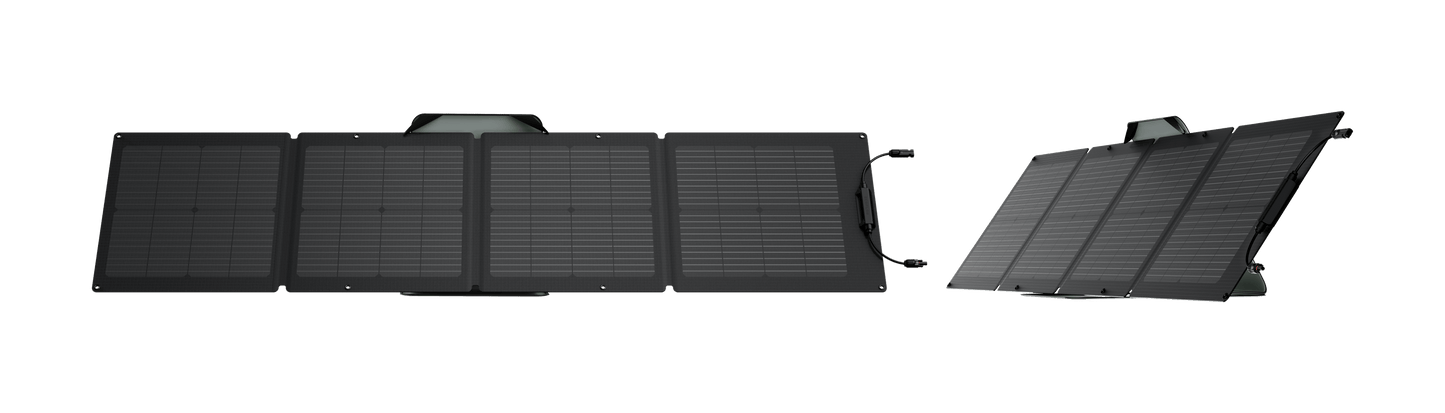 Two black solar panels on a white background