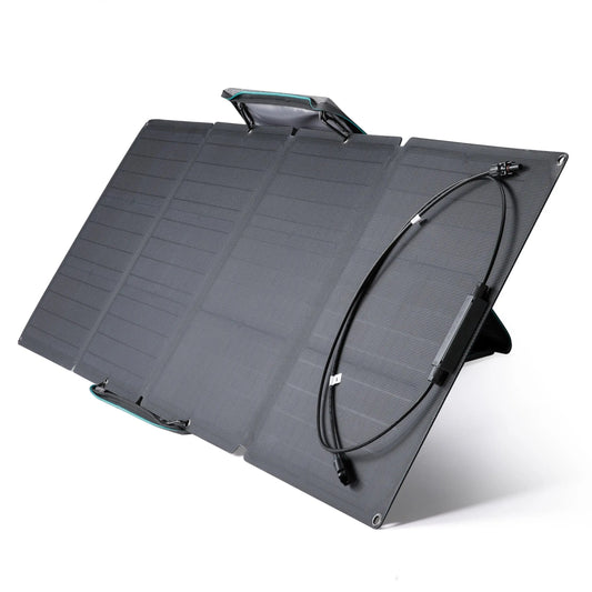Foldable solar panel on a white background