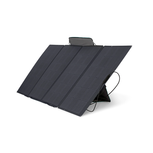 Foldable solar panel on a white background