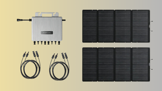 EcoFlow 800W balcony kit with two foldable solar panels, microinverter and cables