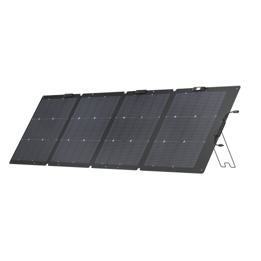 Foldable solar panel on a white background