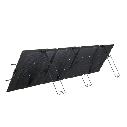 Foldable solar panel with kickstand on a white background