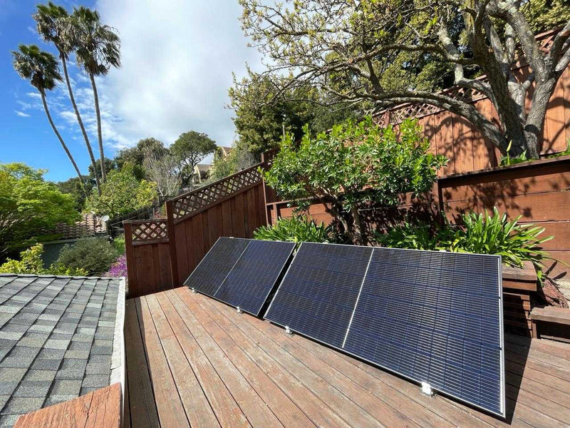 Craftstrom panels on a deck. Installed by the homeowner in an afternoon.